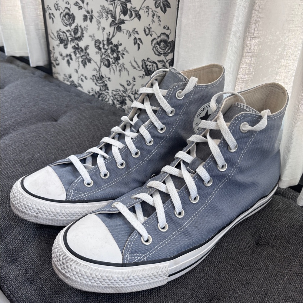 Converse High-Top Sneakers in Slate Blue with White Accents